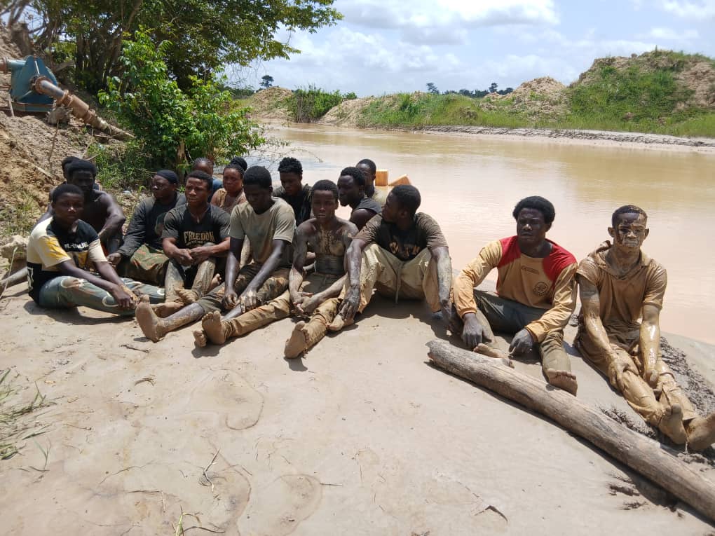 NAIMOS SWOOPS ON RESURGENT GALAMSEY ENCLAVE AT GROSO, ARRESTS FIFTEEN ALONG THE OFFIN RIVER 